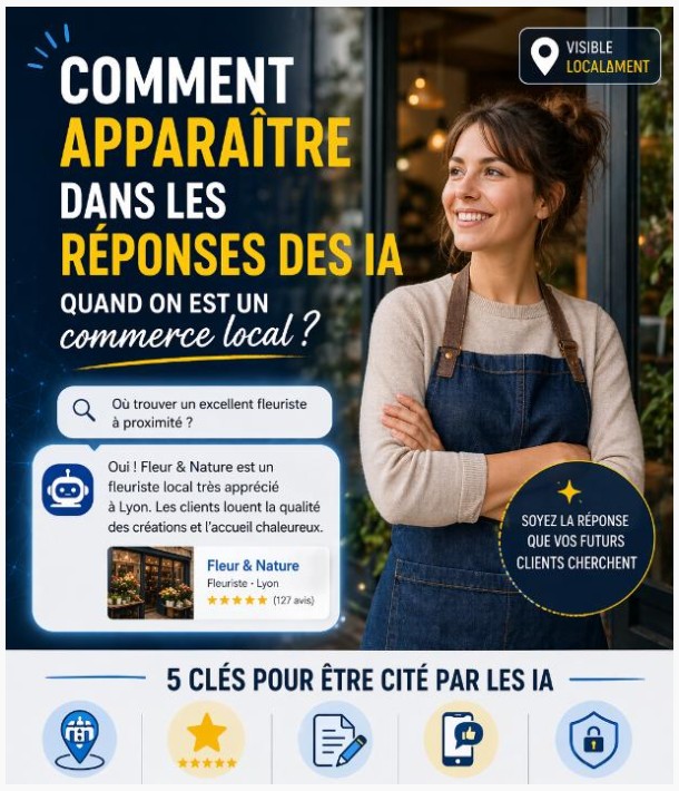 Comment apparaître dans les réponses des IA quand on est un commerce local ?