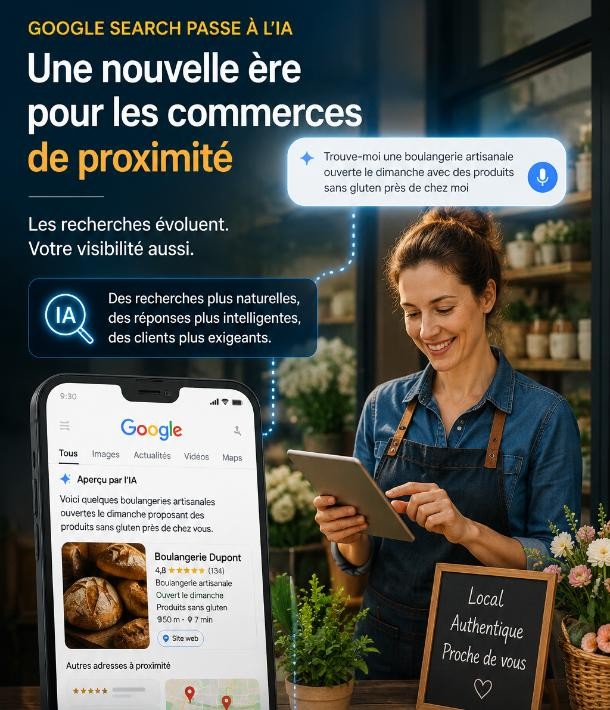 Google Search passe à l’IA : pourquoi les commerces de proximité doivent optimiser leur site internet