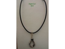 Ras de cou Argent et Cuir 966