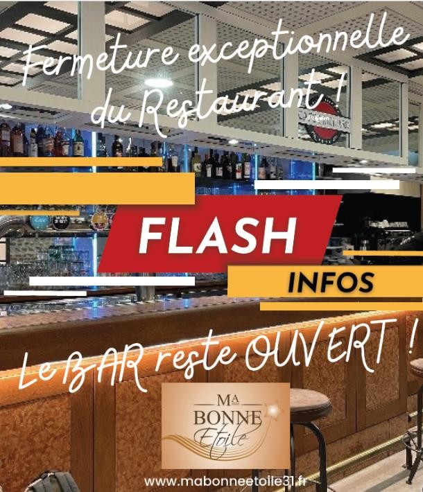 Pendant la fermeture du restaurant, votre bar reste ouvert !