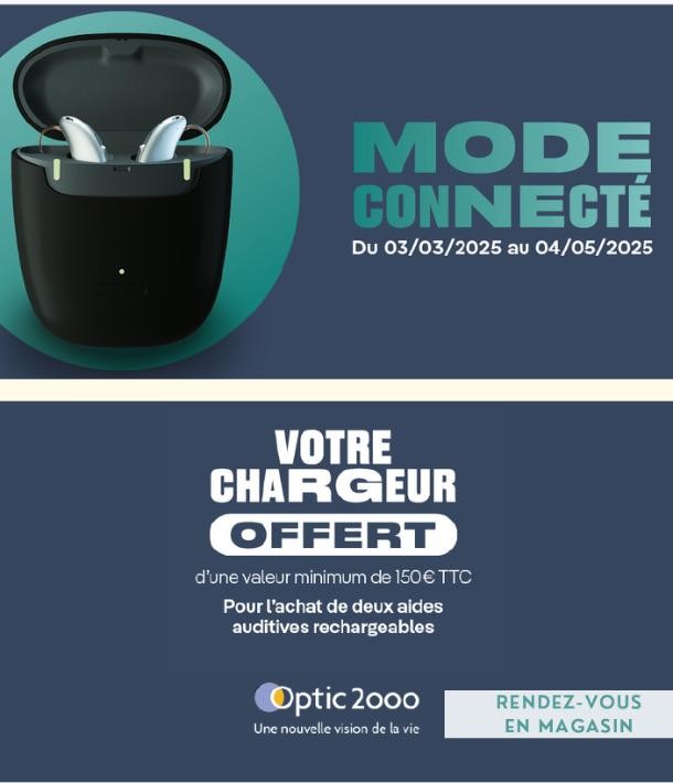 Offre exclusive : un chargeur offert pour vos aides auditives chez Optic 2000 !