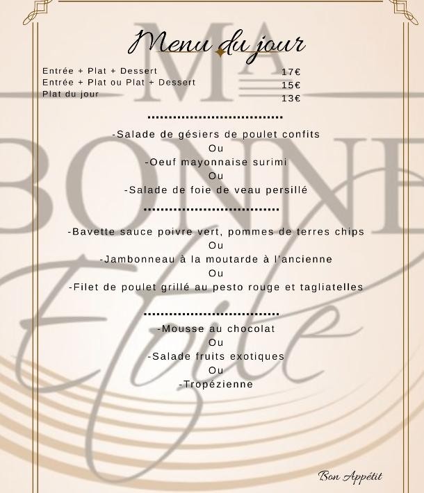 Menu du jour