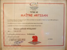 Certificat maître artisant