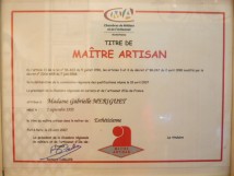 Certificat ma&icirc;tre artisant