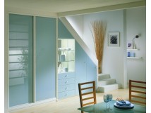 Portes Verre laqu&eacute; Bleu clair