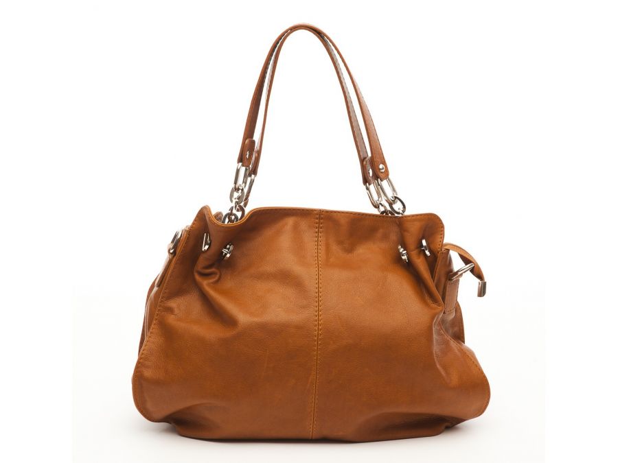 Sac cuir souple bouton chrome CAMEL