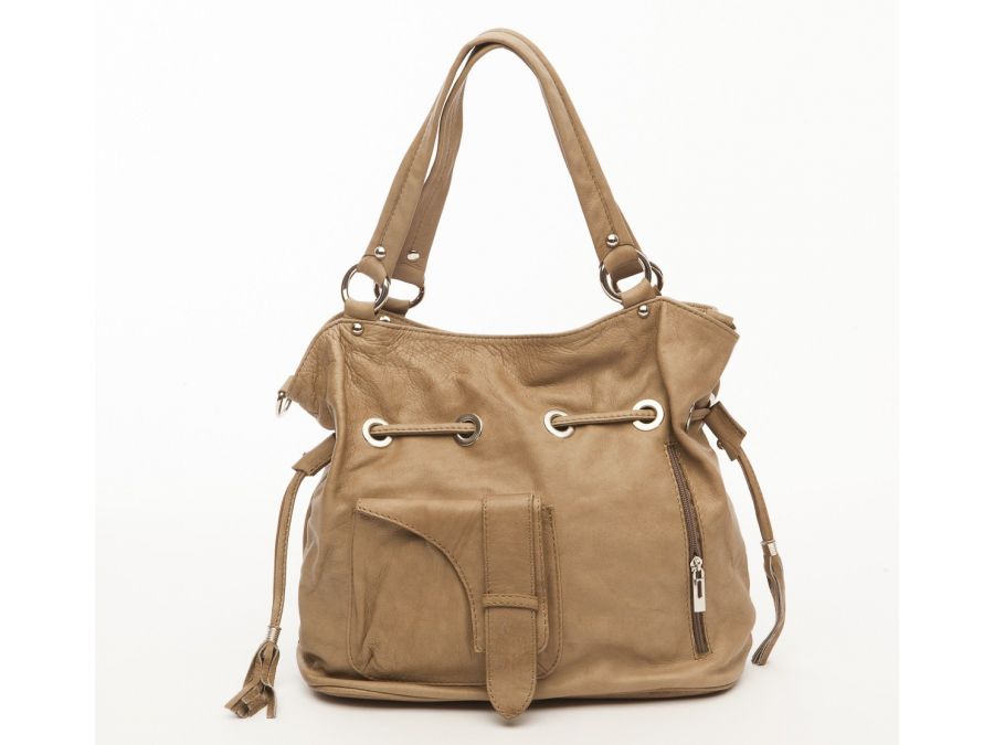 Sac cuir souple lanièresTAUPE à Saint-Maur-des-Fossés