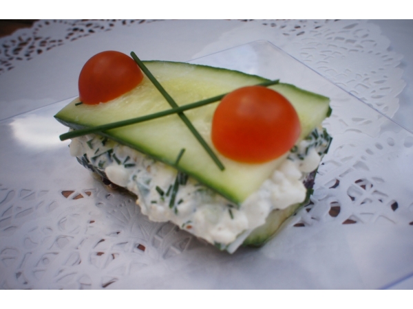 Millefeuille de concombre/Cottage cheese