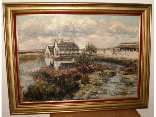 Huile sur toile "La Camargue"