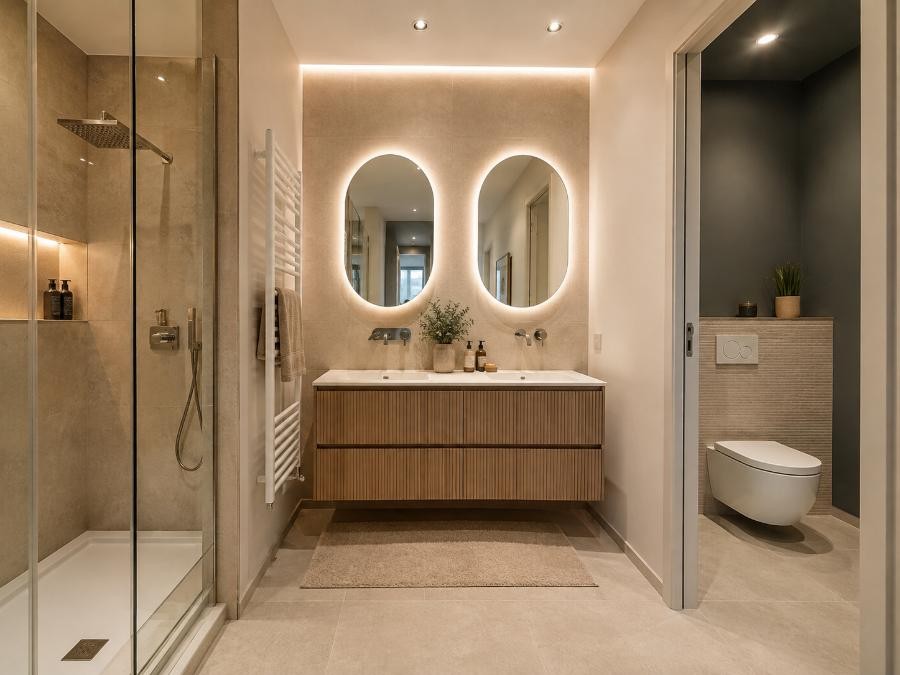 Réalisation de salle de bain et WC sur-mesure