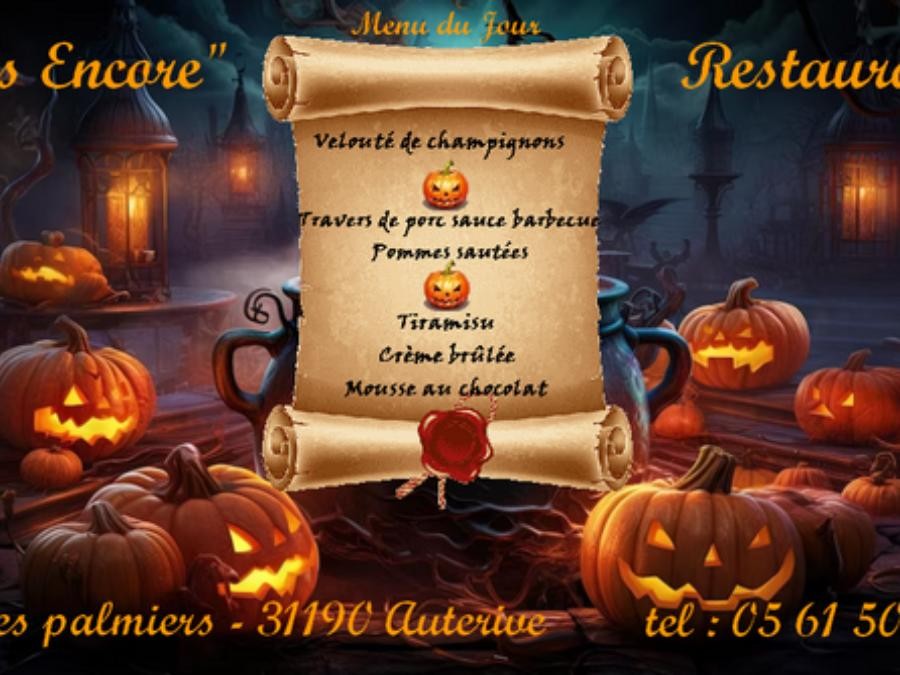 Au Menu du Jour ce Jeudi 30 Octobre