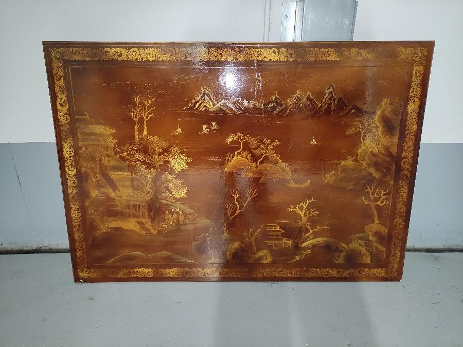 Grand panneau laque de Chine