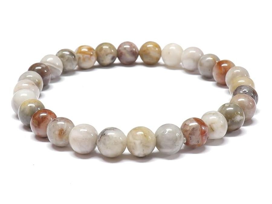 Bracelet Agate plume 6mm