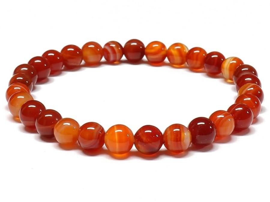 Bracelet Cornaline rubanée 6mm