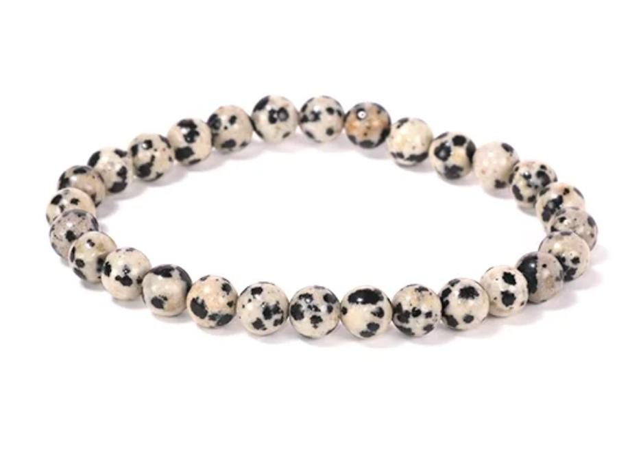 Bracelet Jaspe dalmatien 6mm