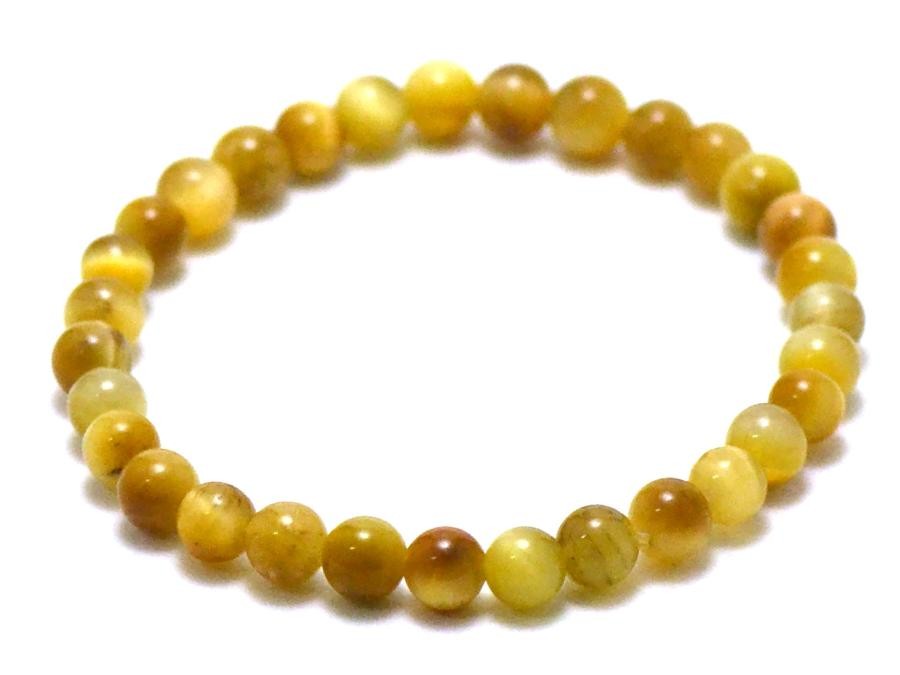 Bracelet Oeil de tigre dorée 6mm