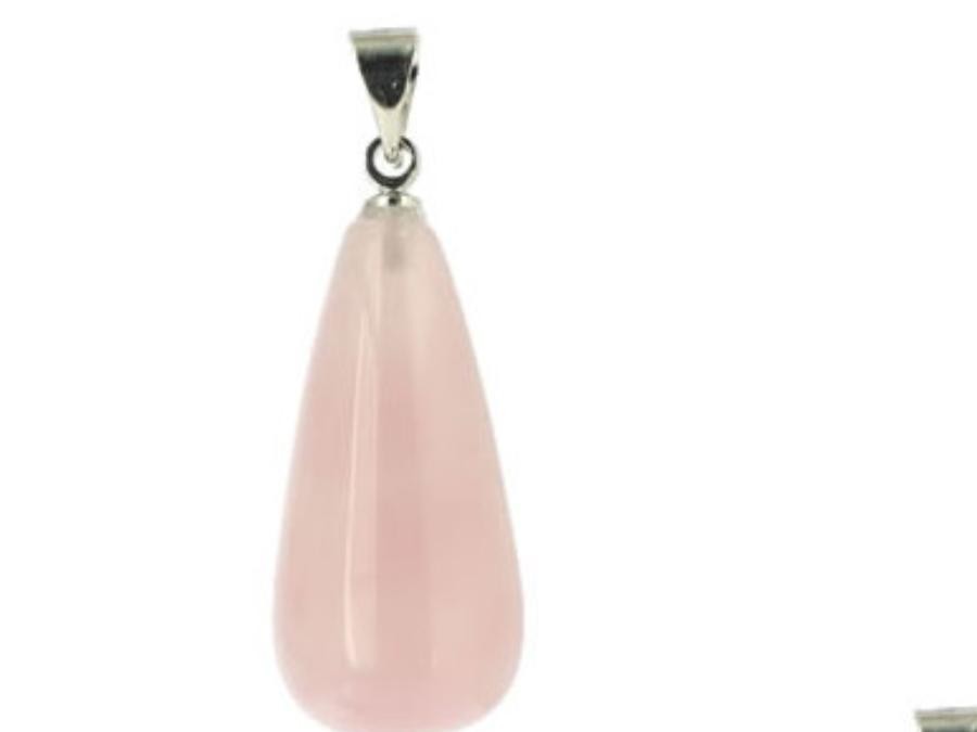 Pendentif goutte Quartz rose