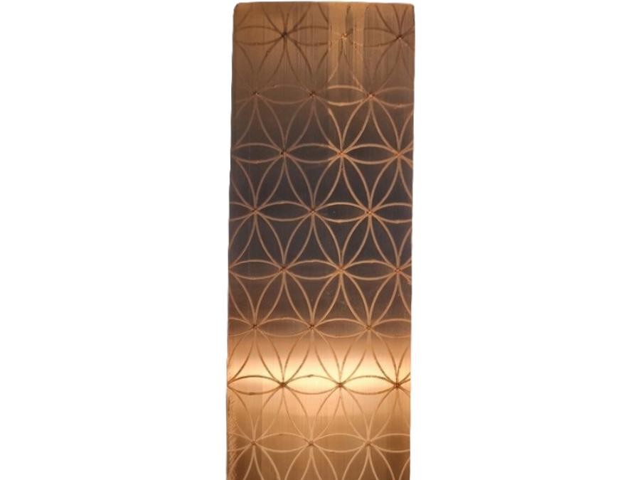 Lampe Sélénite Rectangle Gravée 25cm - Fleur de Vie