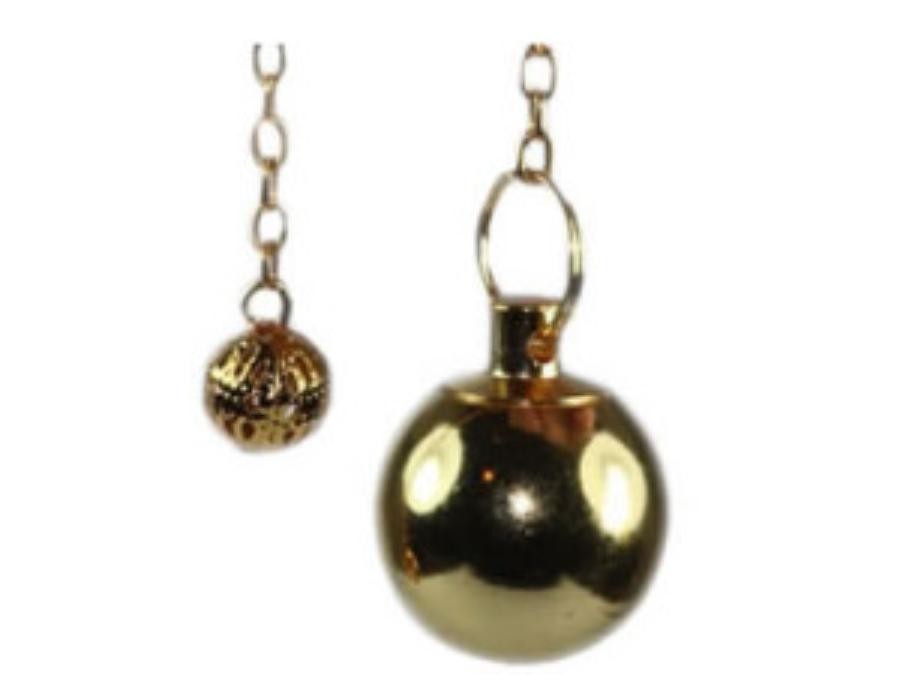 Pendule Boule témoin en métal doré
