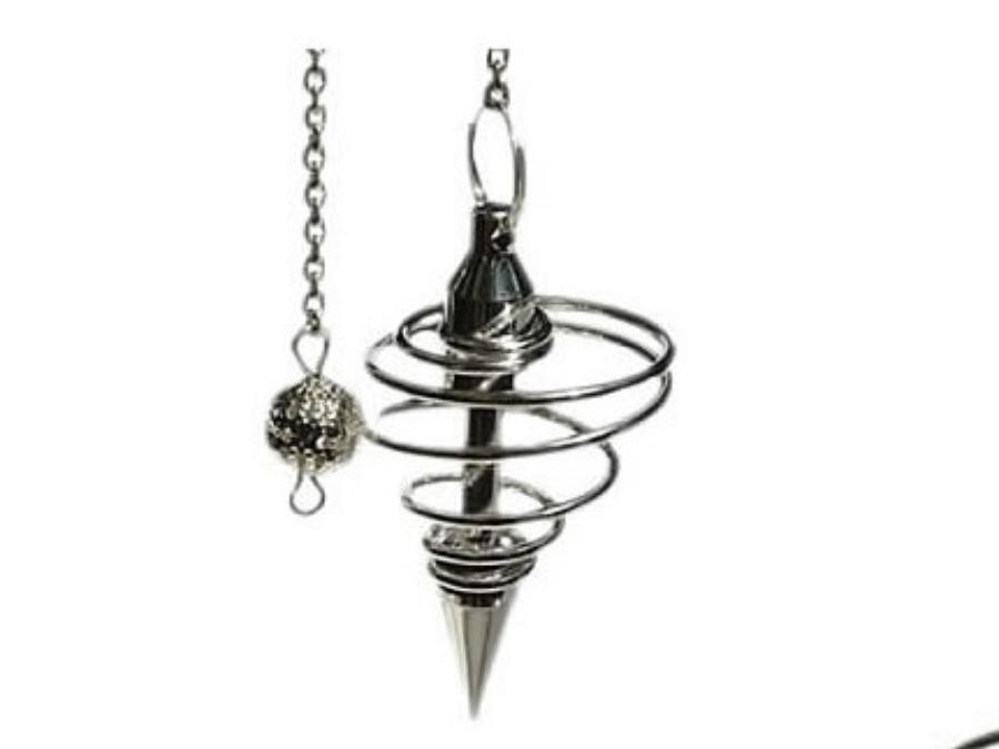 Pendule Spirale en métal argenté